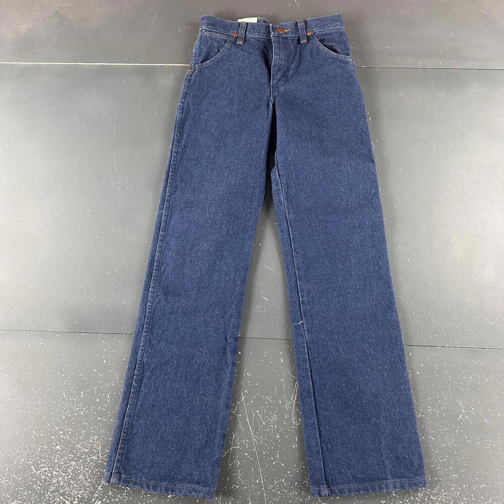 VTG Wrangler Jeans Boys 12 Reg Dark Blue 13MWZ Cowboy Cut USA Made 26x30 NWT - Picture 4 of 9